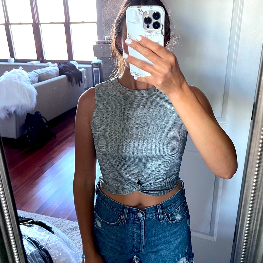 Marciano Silver Crop Top